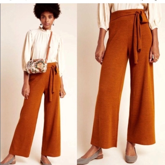 Anthropologie Pants - Anthropologie Wide Leg Knit Pants
